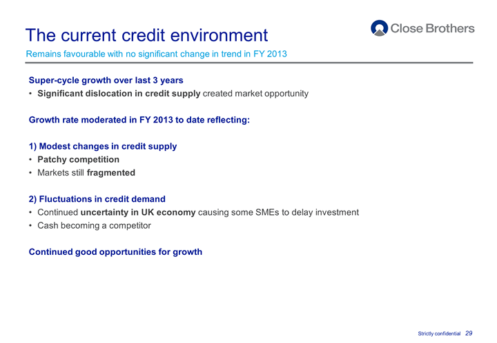 The current credit environment