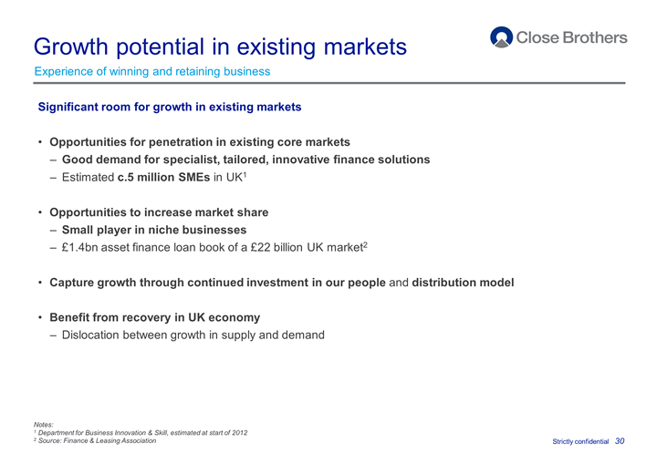 Growth potential in existing markets